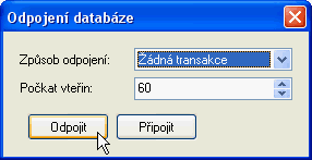 obr. 5 - dialog odpojení databáze