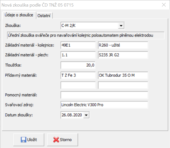 obr. 4 - zadání zkoušky podle TNŽ