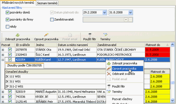 obr. 2 - filtr svářečů