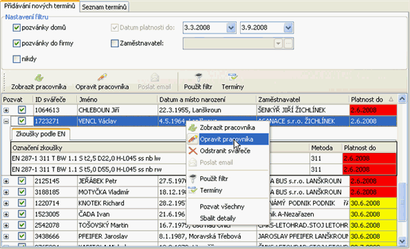 obr. 2 - filtr svářečů